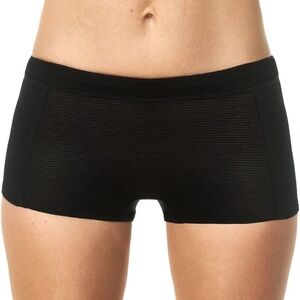 NWT Merino Tech Women's Airmesh Black Boyshort Underwear